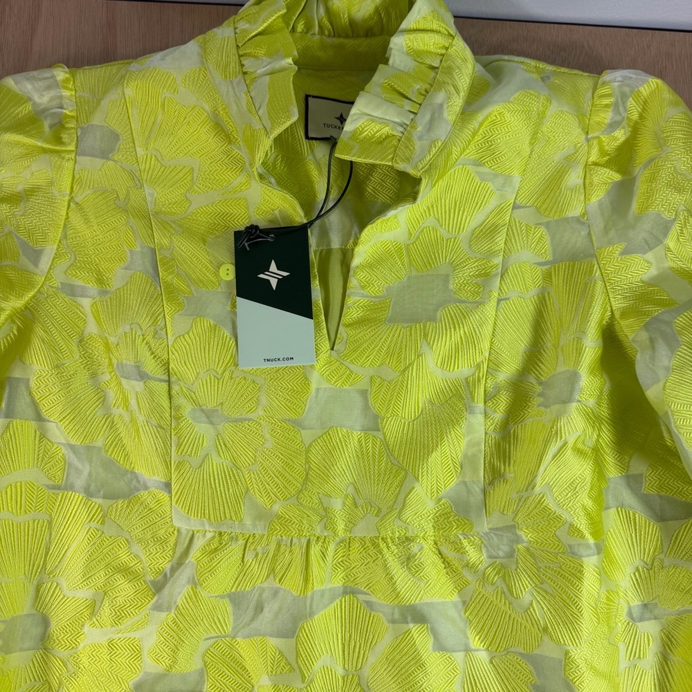 Tuckernuck Citron Fil Coupe Palmerston Dress Size Medium New With tag - Picture 2 of 10